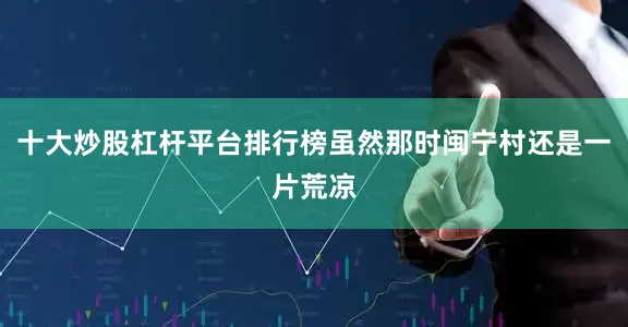 十大炒股杠杆平台排行榜虽然那时闽宁村还是一片荒凉